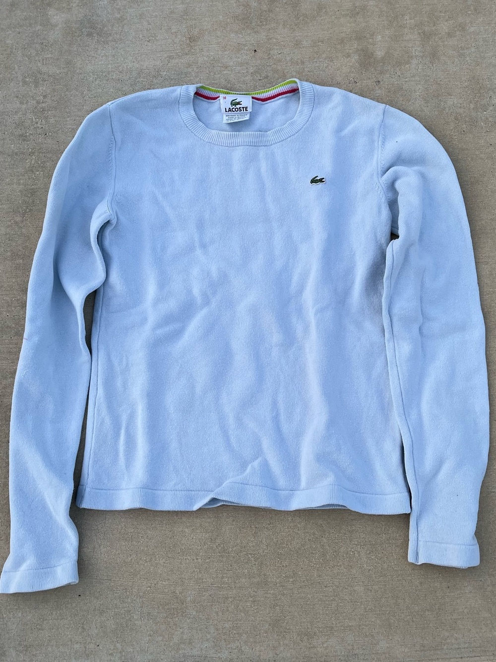 Vintage Lacoste Light Blue Crewneck Pullover Sweatshirt size xs